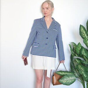 JG Hook Striped Single-breasted Ponte Blazer